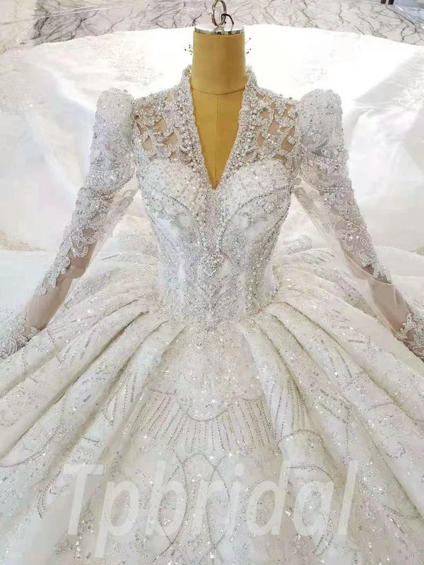 lace beaded wedding dress 1000-006