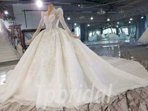 lace beaded wedding dress 1000-008