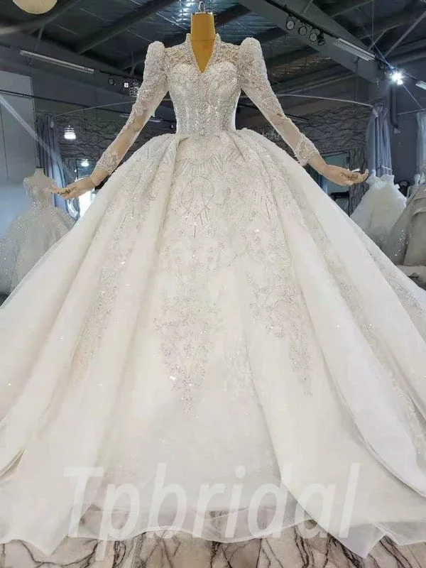 lace beaded wedding dress 1000-009