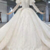 Off the shoulder long sleeve wedding dress 1017-008