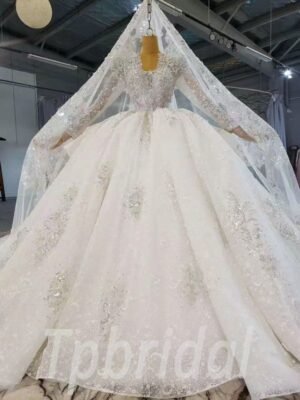 beaded long sleeve wedding beaded long sleeve wedding dress 1005-001dress 1005-001