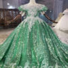 green flower girl dress 1008-001