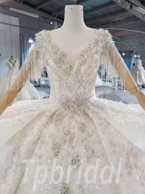 heavily beaded wedding dress 1010-003