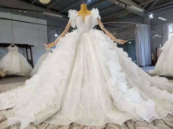 pearl beaded wedding dress 1015-006