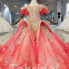 red and gold flower girl dress 1006-005