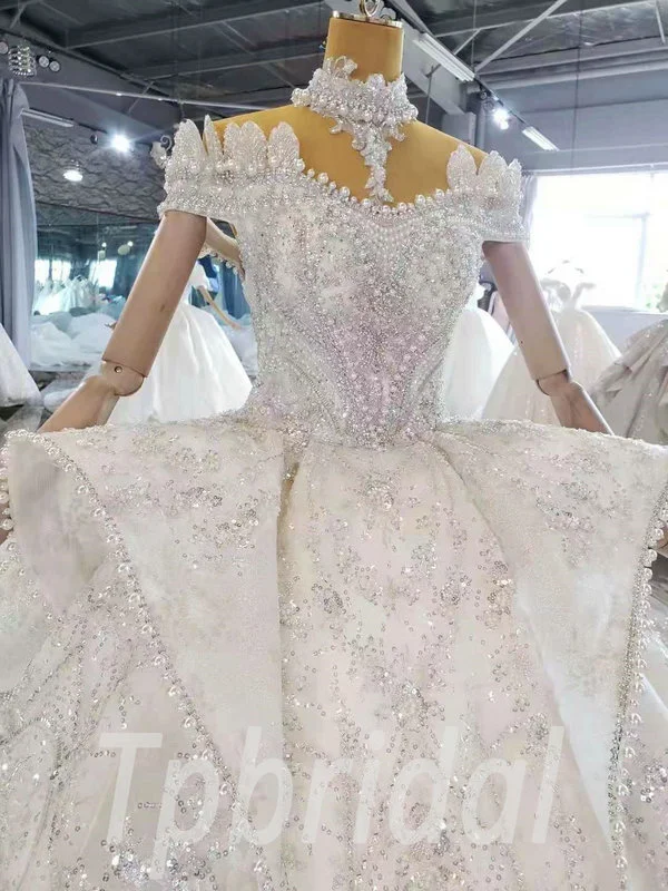 shoulder wedding dress 1012-002