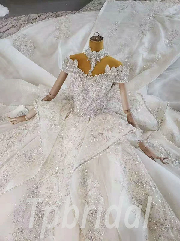 shoulder wedding dress 1012-004