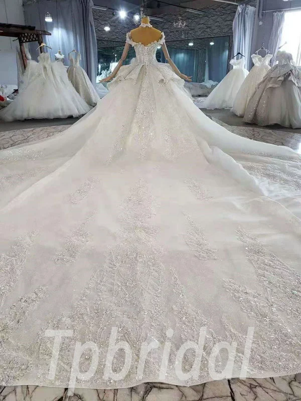 shoulder wedding dress 1012-005