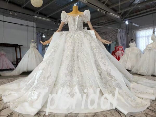 satin beaded wedding dress 1024-004