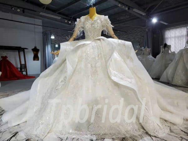 crystal beaded wedding dress 1035-001