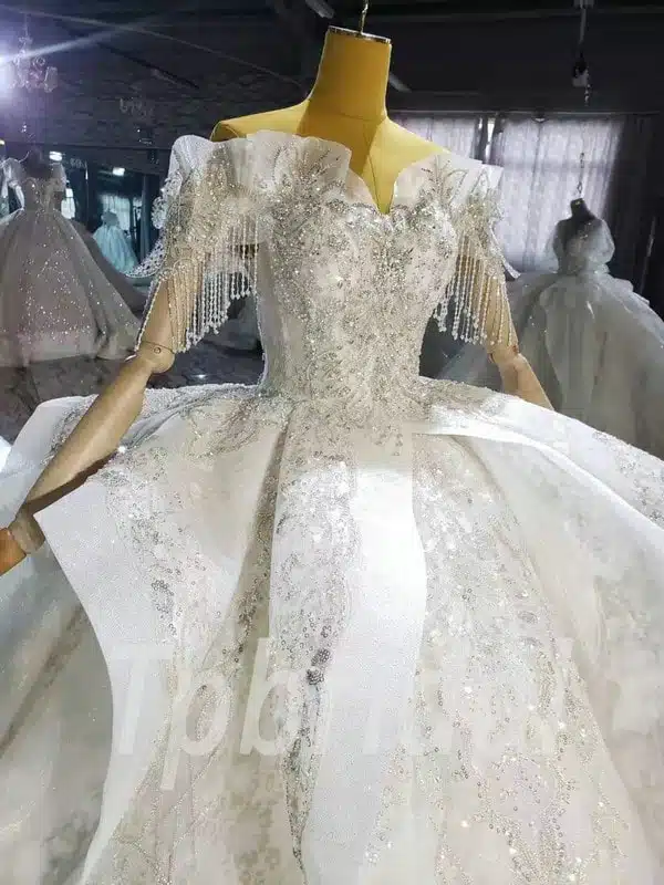 crystal beaded wedding dress 1035-004