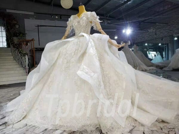 crystal beaded wedding dress 1035-009