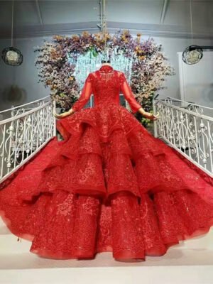 beautiful red wedding dresses 1047-005