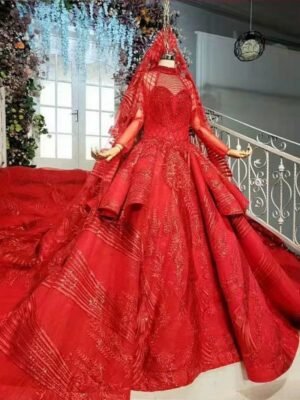 red bridal gown 1046-001
