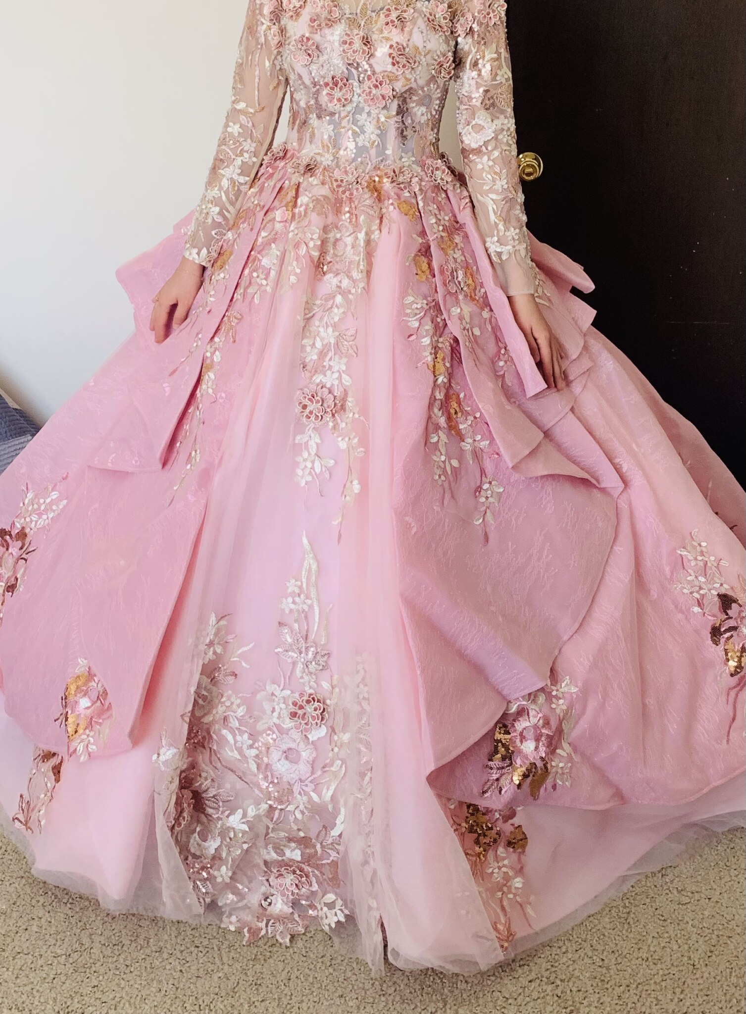 pink ball gown dress