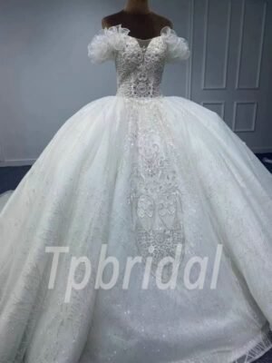 ball gown wedding dress with bling 1073-001