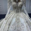high neck ball gown wedding dress 1063-007