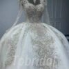 long sleeve beaded wedding dress 1066-001
