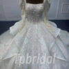 long sleeve square neck wedding dress 1070-005