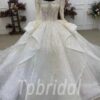 square neck long sleeve wedding dress 1075-003