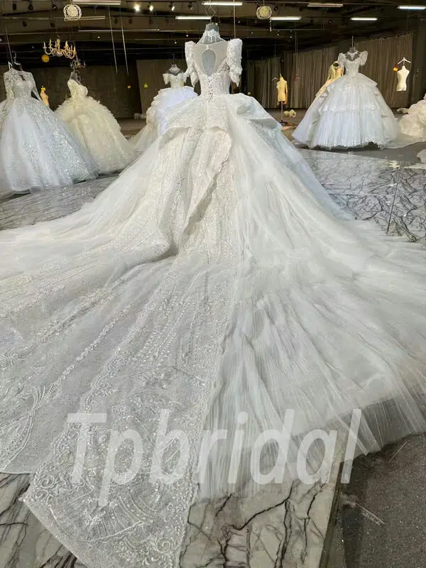 lace beaded wedding dress-1089001