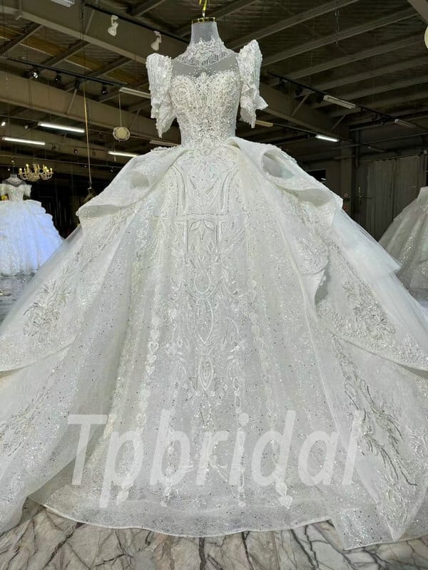 lace beaded wedding dress-1089003