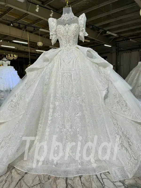 lace beaded wedding dress-1089003