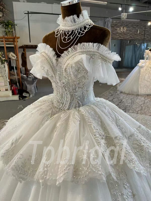 off the shoulder princess wedding dress-1099-004