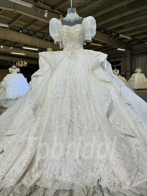 short sleeve wedding dress-1092002