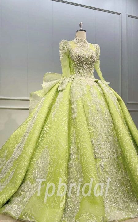 lime green wedding dress 1109-002