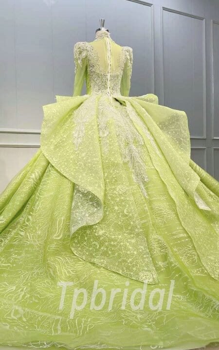 lime green wedding dress 1109-003