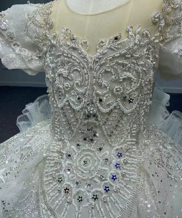 flower girl dress with train 1117-004