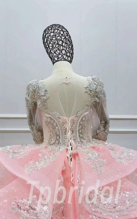 girls pink party dress 1128-004