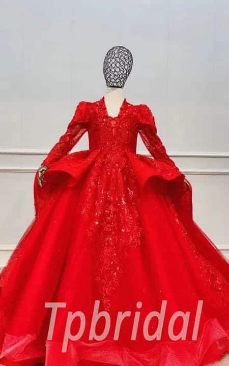 girls red party dress 1129-001