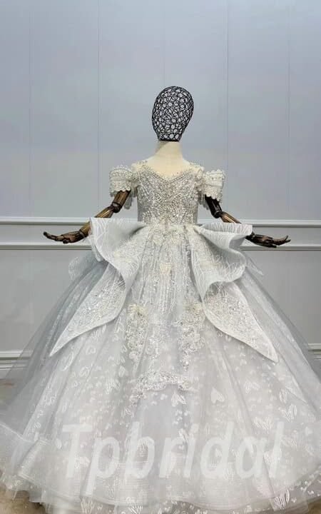 grey flower girl dress 1126-001