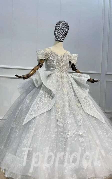 grey flower girl dress 1126-002