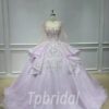 long sleeve purple wedding dress 1137-001