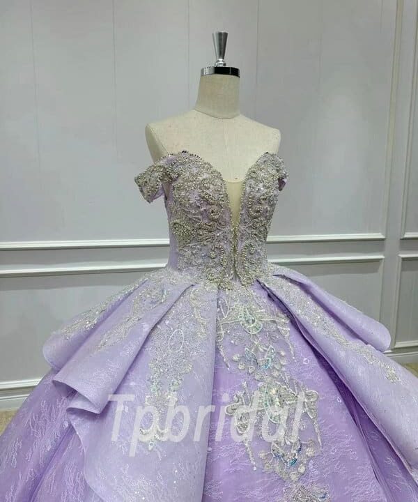 purple lace wedding dress 1136-002
