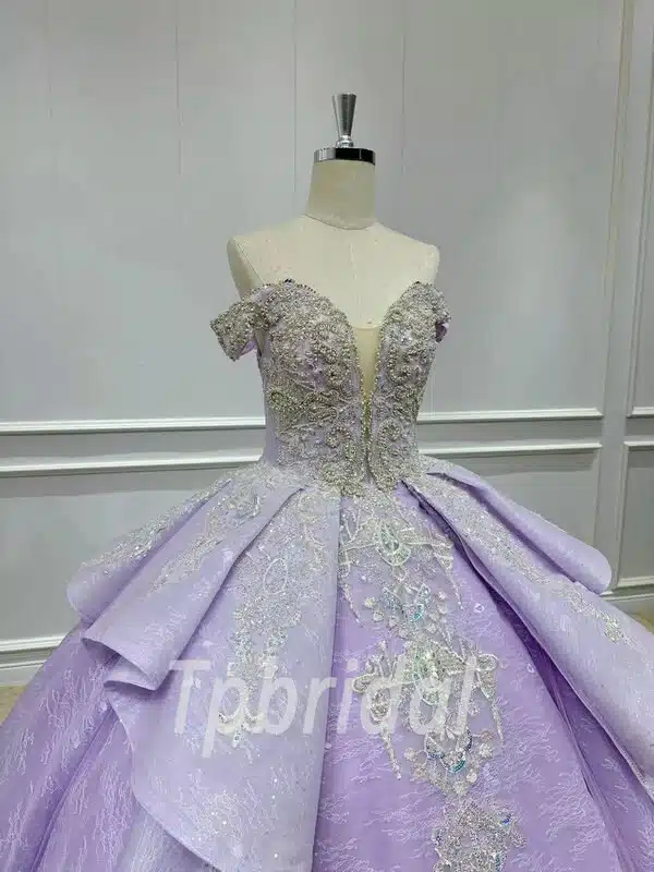 purple lace wedding dress 1136-002