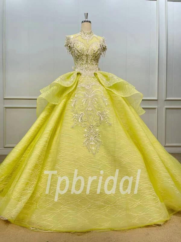 Buy Stunning Yellow and Black Wedding Dress With Yellow Tulle and Black  Lace in Halter Style Top Online in India - Etsy