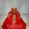 red and gold ball gown 1150-001
