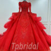 red lace ball gown 1149-006