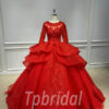red quinceanera princess dress001