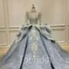 grey lace wedding dress 1163-001