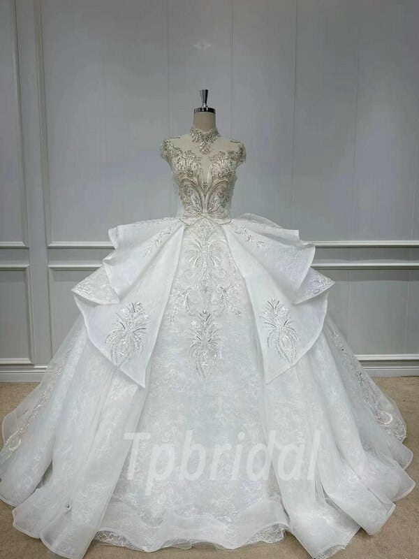 high neck wedding dress 1156-001
