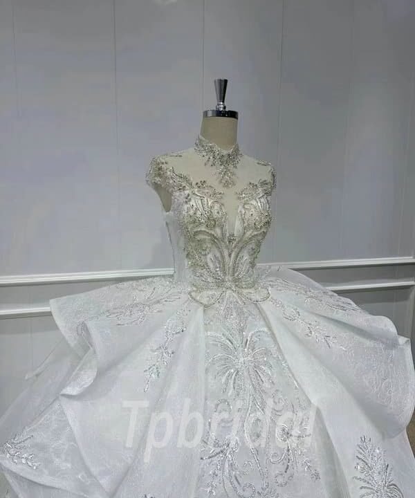 high neck wedding dress 1156-002