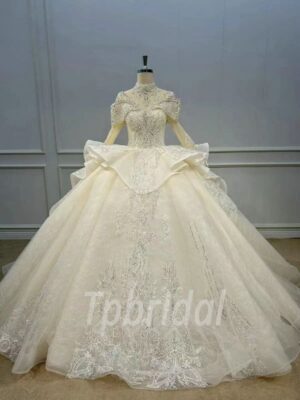 princess long sleeve wedding dress 1166-001