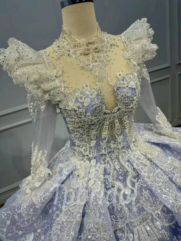 purple lace wedding dress 1161-002
