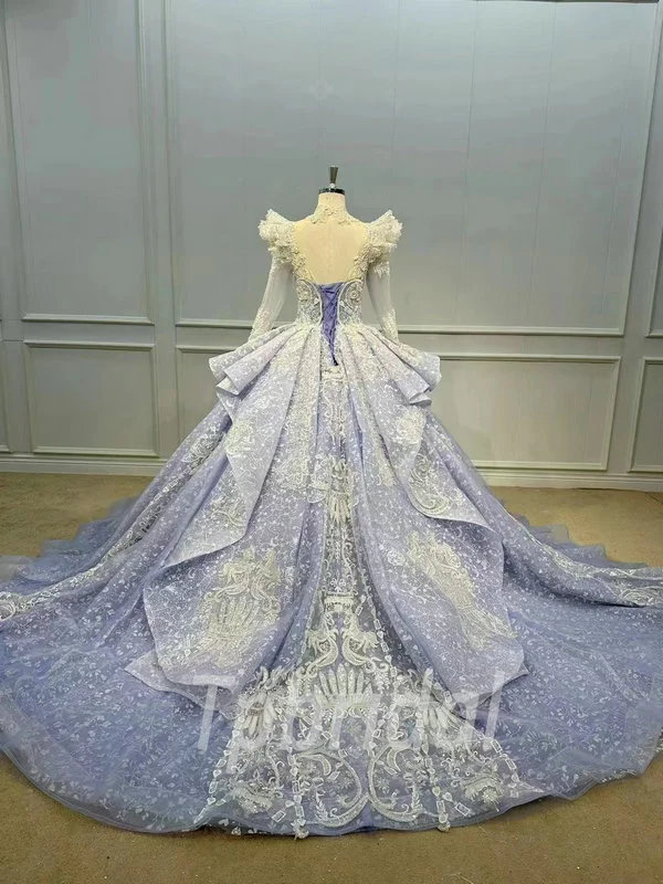 purple lace wedding dress 1161-003