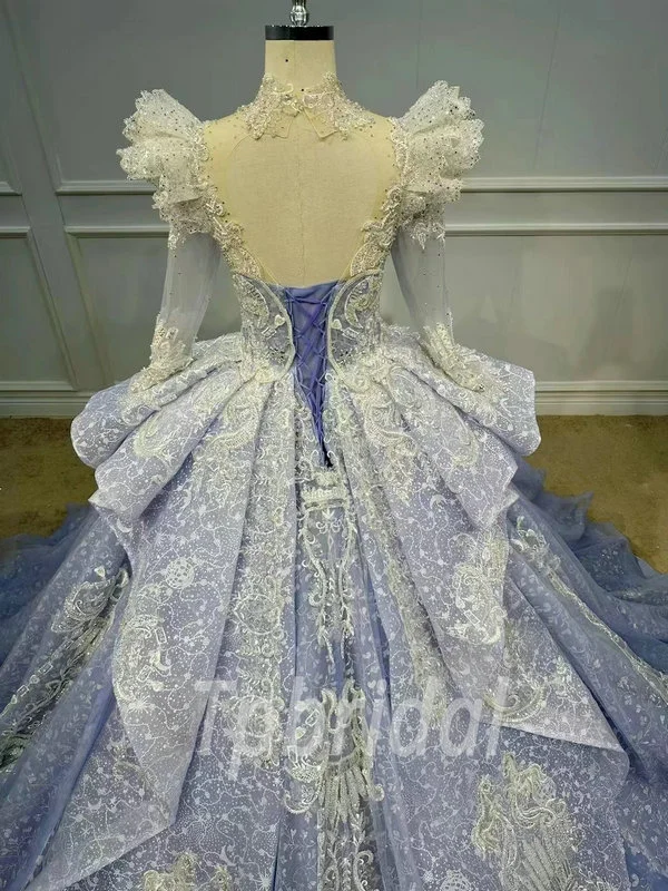 purple lace wedding dress 1161-004